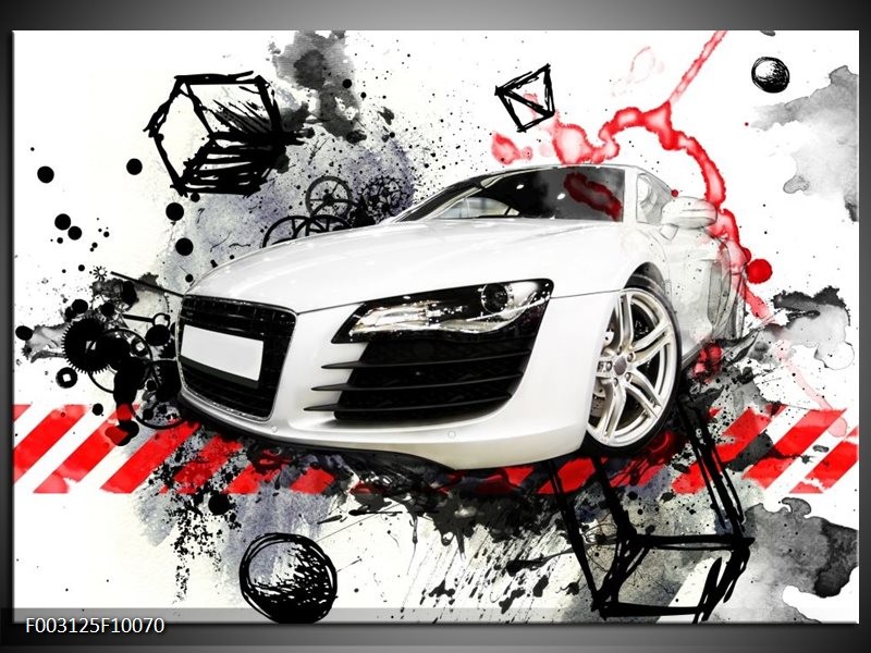 Foto canvas schilderij Audi | Rood, Zwart, Wit