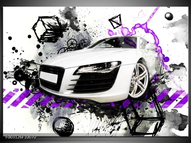 Foto canvas schilderij Audi | Paars, Zwart, Wit