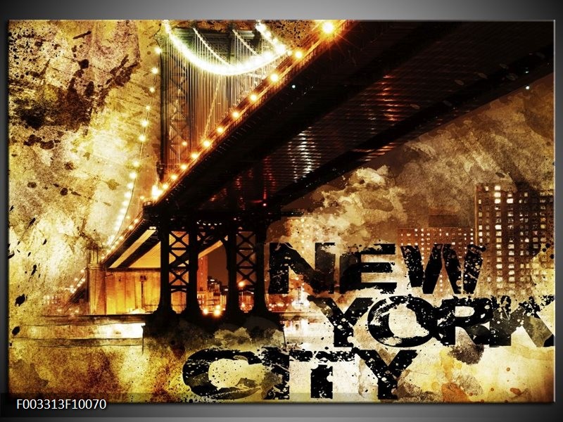 Foto canvas schilderij New York | Groen, Zwart, Bruin