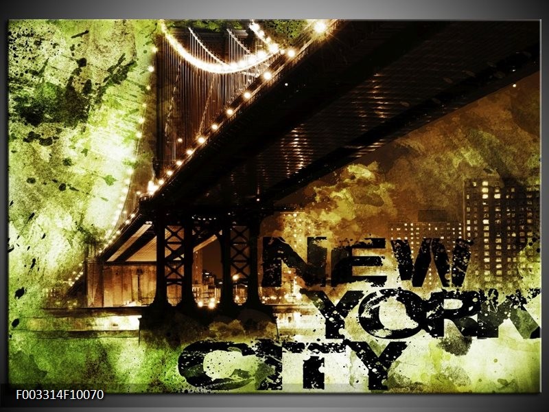 Foto canvas schilderij New York | Groen, Zwart, Bruin