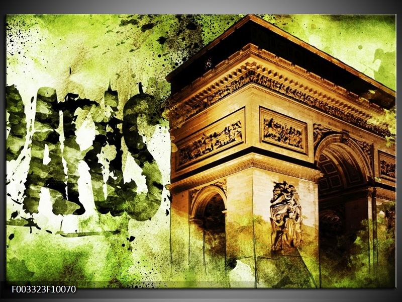 Foto canvas schilderij Parijs | Bruin, Groen, Wit