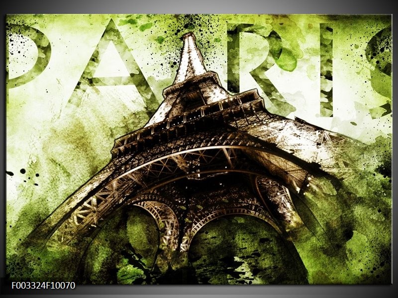 Foto canvas schilderij Eiffeltoren | Groen, Bruin