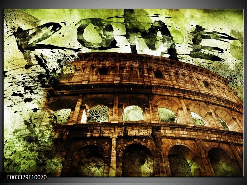 Foto canvas schilderij Rome | Groen, Bruin, Zwart