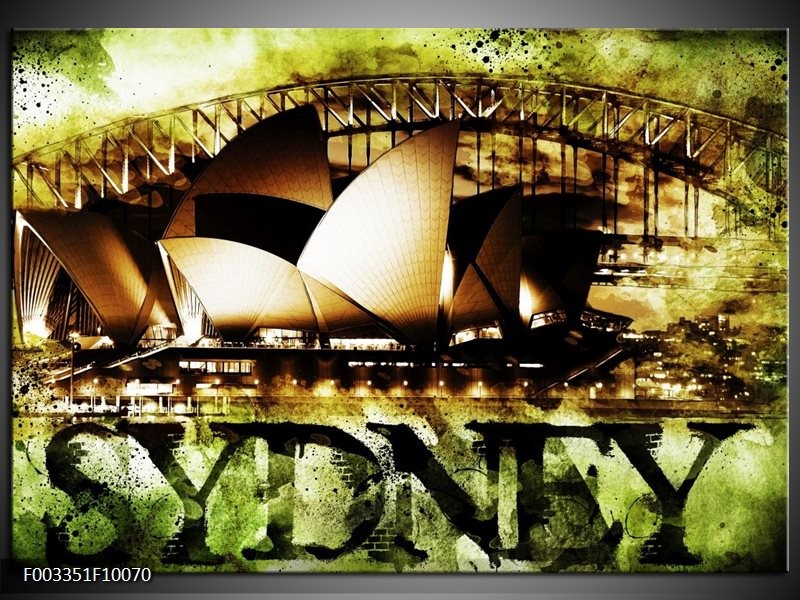 Foto canvas schilderij Sydney | Groen, Bruin, Zwart