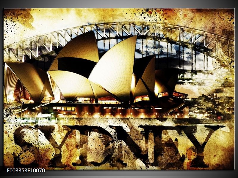 Foto canvas schilderij Sydney | Geel, Bruin, Zwart