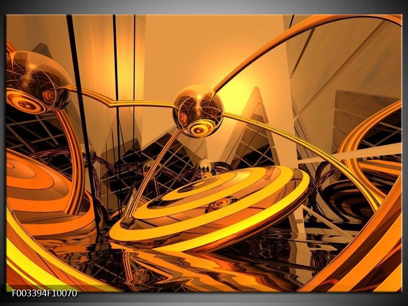 Glas schilderij Abstract | Bruin, Goud, Geel