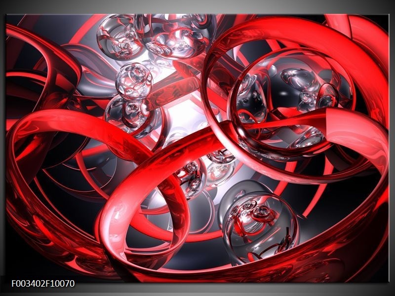 Glas schilderij Abstract | Rood, Zwart, Wit