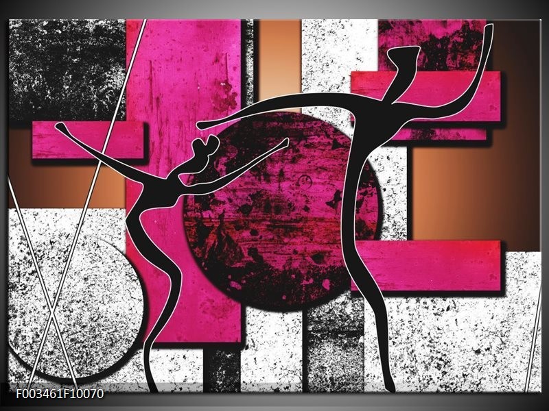 Foto canvas schilderij Abstract | Roze, Zwart, Wit