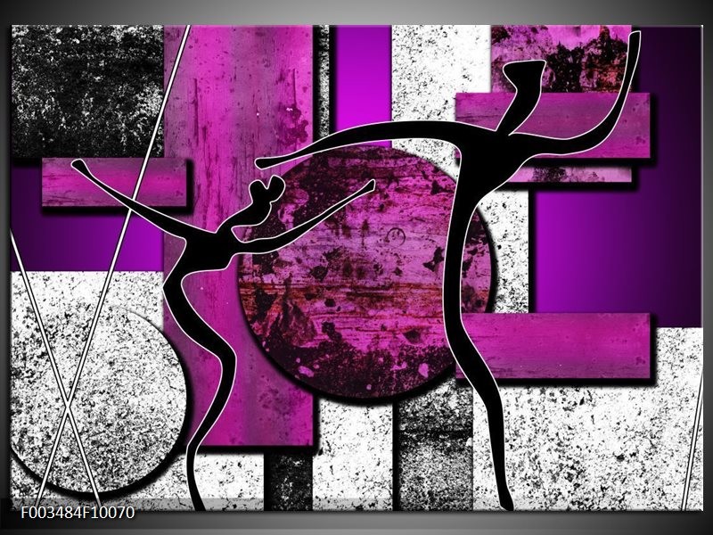 Foto canvas schilderij Abstract | Paars, Zwart, Wit