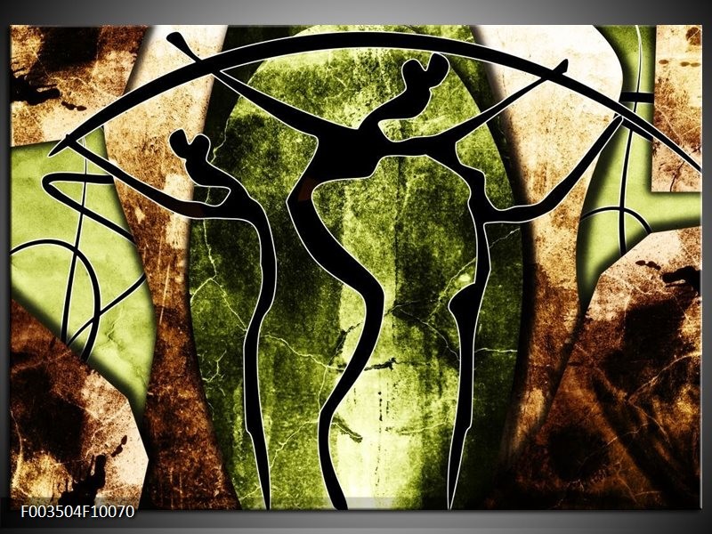 Foto canvas schilderij Abstract | Groen, Bruin, Zwart