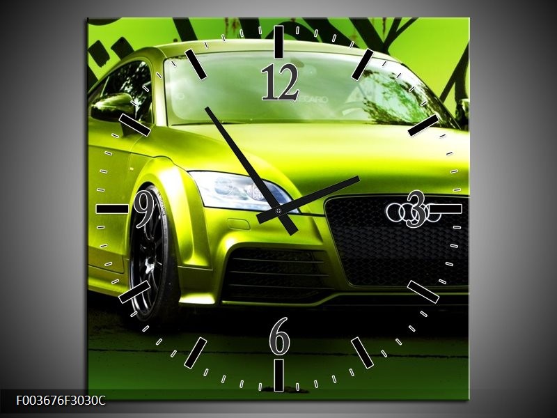 Wandklok op Canvas Audi | Kleur: Groen, Zwart | F003676C