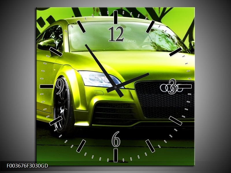 Wandklok op Glas Audi | Kleur: Groen, Zwart | F003676CGD