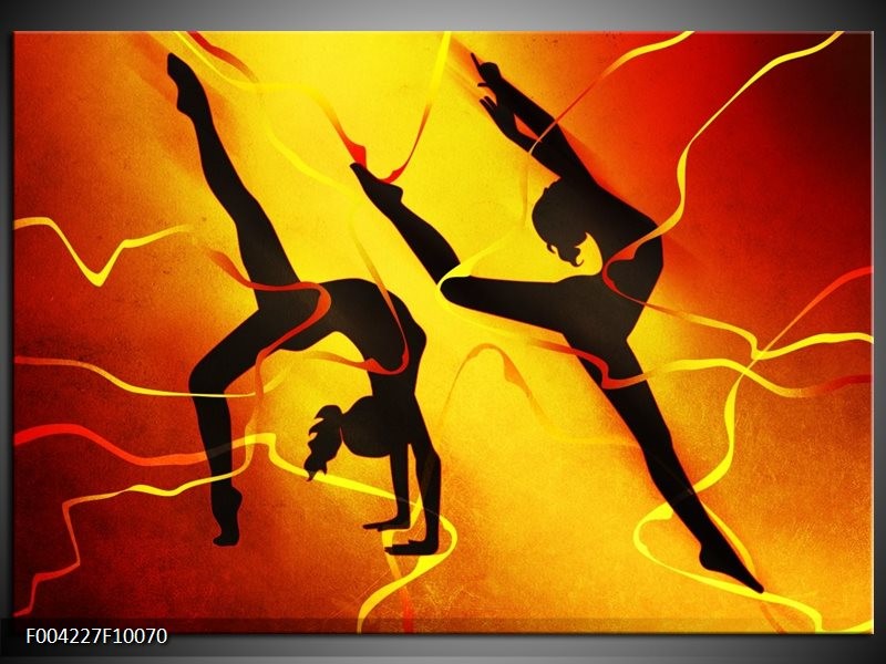 Foto canvas schilderij Dansen | Oranje, Rood, Geel