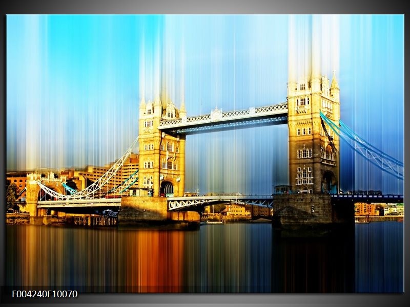 Foto canvas schilderij London | Geel, Blauw, Grijs