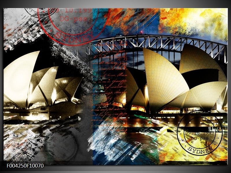 Foto canvas schilderij Sydney | Wit, Grijs