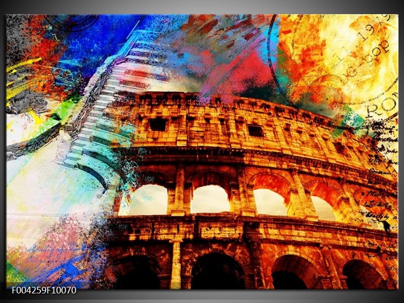 Glas schilderij Rome | Rood, Geel, Oranje