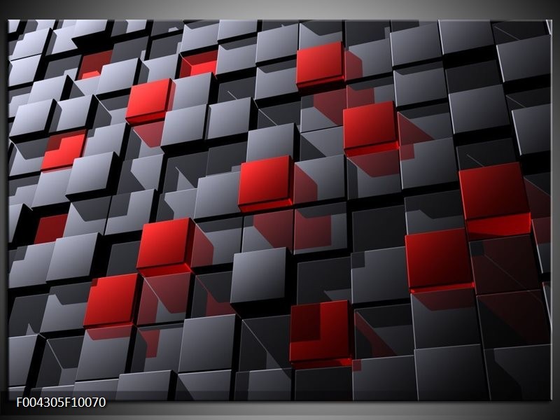 Foto canvas schilderij Modern | Grijs, Rood, Zwart