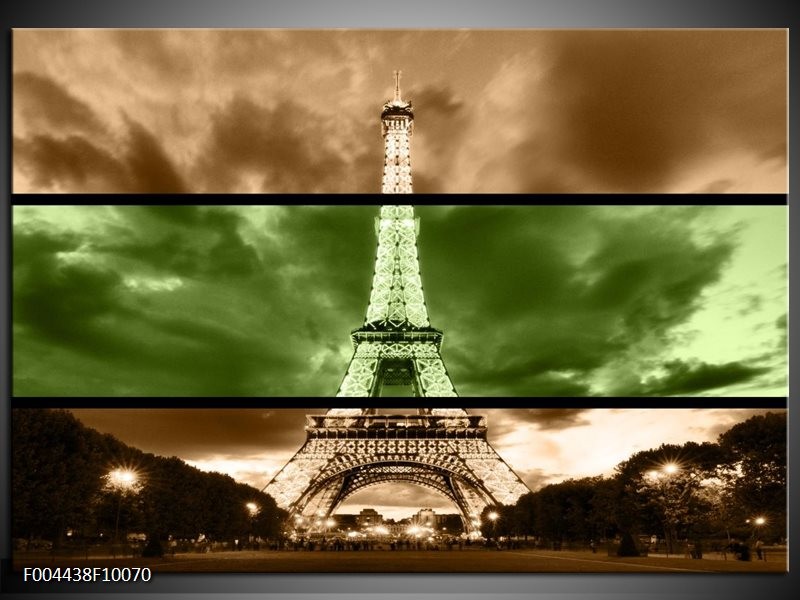 Foto canvas schilderij Parijs | Groen, Bruin