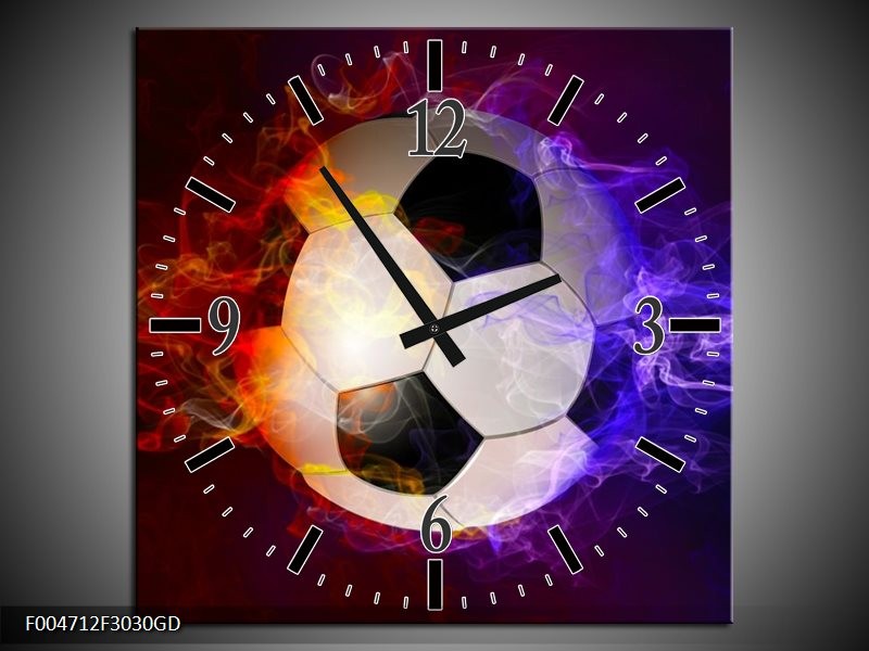 Wandklok op Glas Spel | Kleur: Blauw, Rood, Oranje | F004712CGD