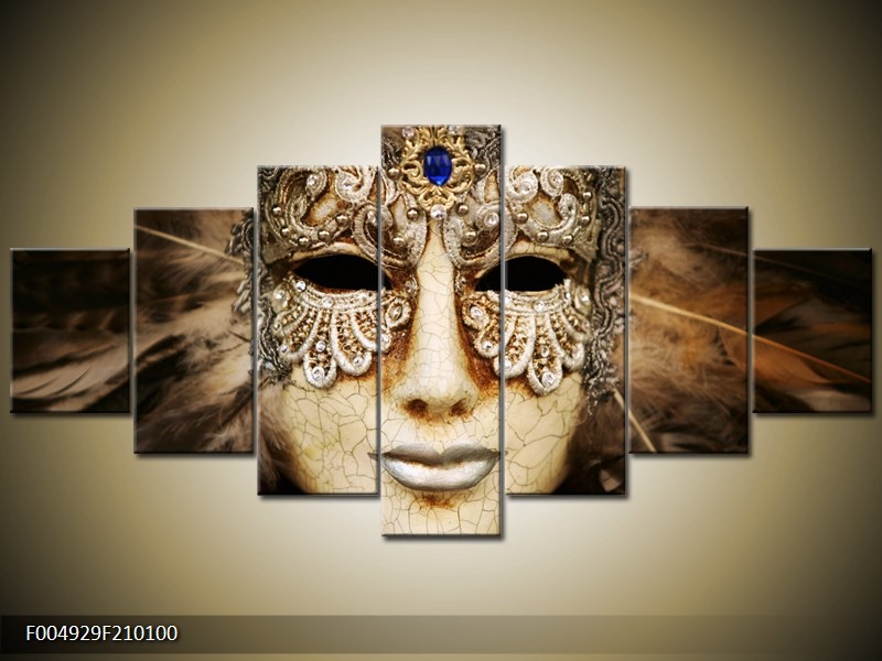 OP VOORRAAD Foto canvas schilderij Masker | 210x100cm | F004929