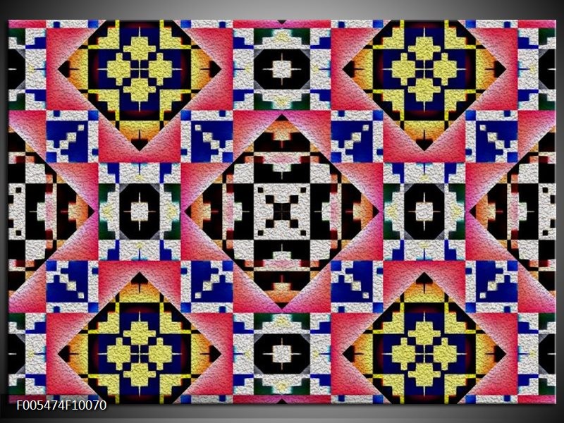 Foto canvas schilderij Abstract | Rood, Geel, Blauw