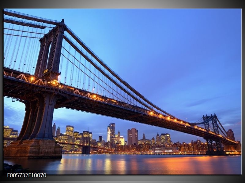 Foto canvas schilderij New York | Blauw