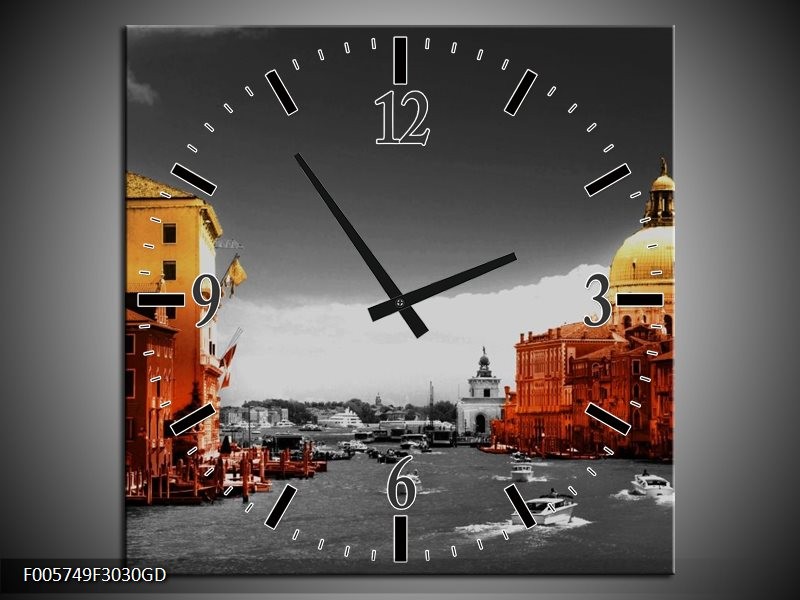 Wandklok op Glas Venetie | Kleur: Bruin, Zwart | F005749CGD