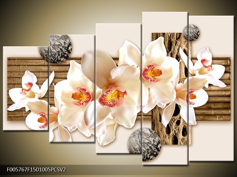 OP VOORRAAD Foto canvas schilderij Orchidee | 150x100cm 5pcsv2 | F005767