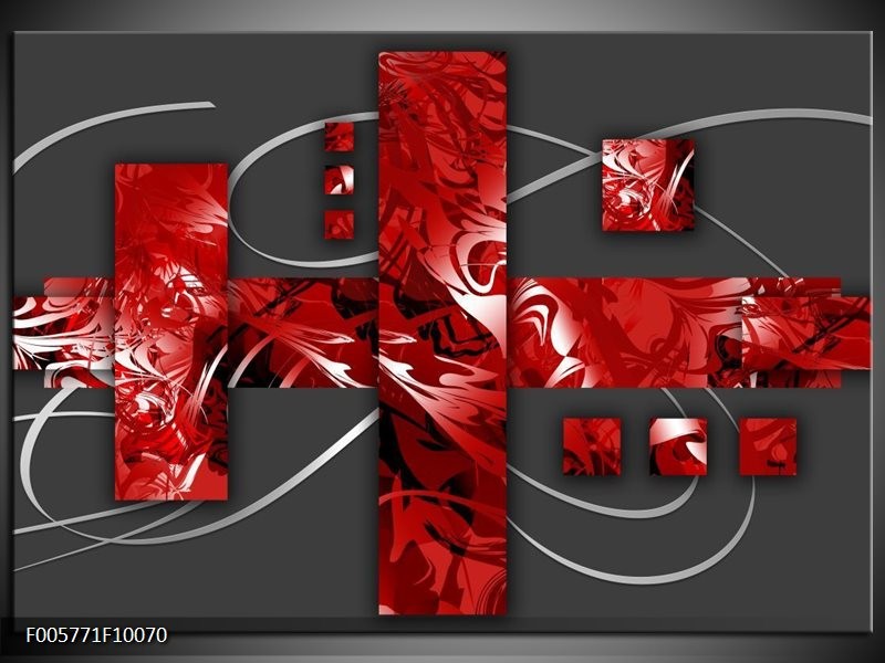 Foto canvas schilderij Art | Rood, Grijs