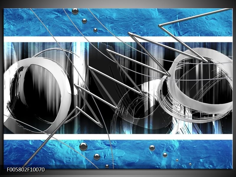 Foto canvas schilderij Modern | Blauw, Grijs, Wit