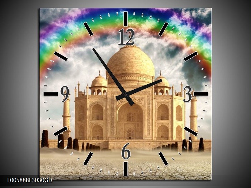 Wandklok op Glas Taj Mahal | Kleur: Creme | F005888CGD