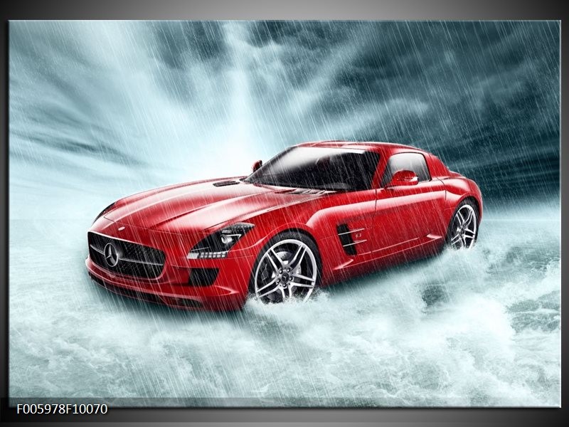 Foto canvas schilderij Mercedes | Wit, Rood, Zwart