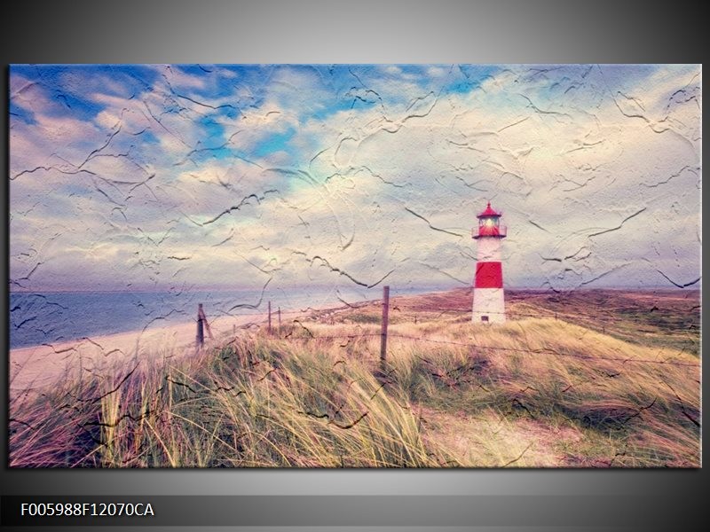 Canvas ART schilderij Strand | Blauw, Rood | 120x70cm 1Luik