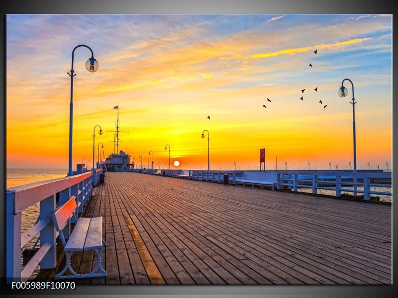 Foto canvas schilderij Vakantie | Geel, Blauw, Oranje