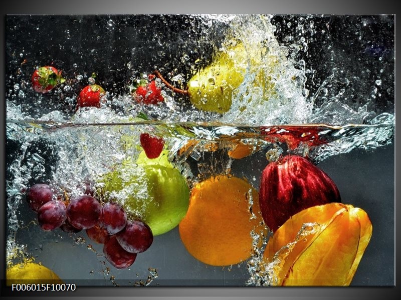 Foto canvas schilderij Fruit | Grijs, Oranje