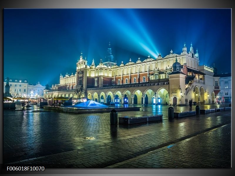 Foto canvas schilderij Gebouw | Grijs, Blauw