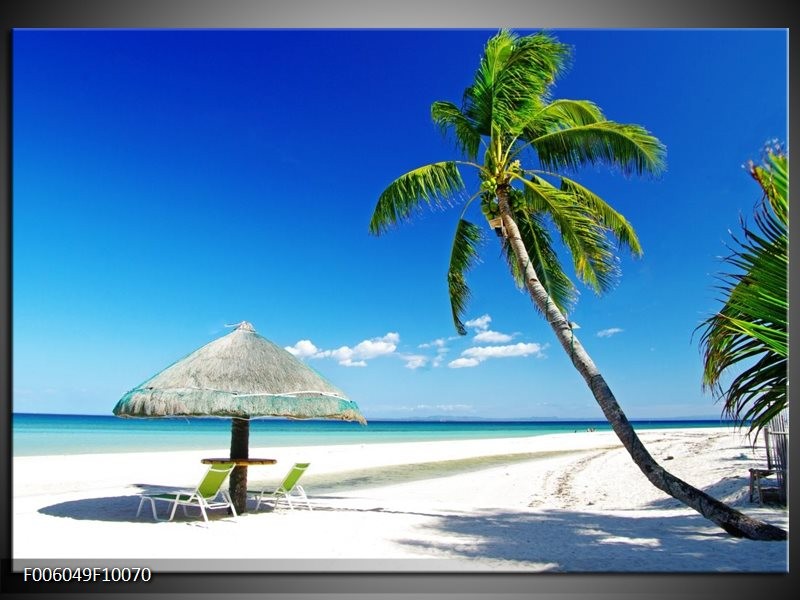 Foto canvas schilderij Zee | Blauw, Groen, Wit