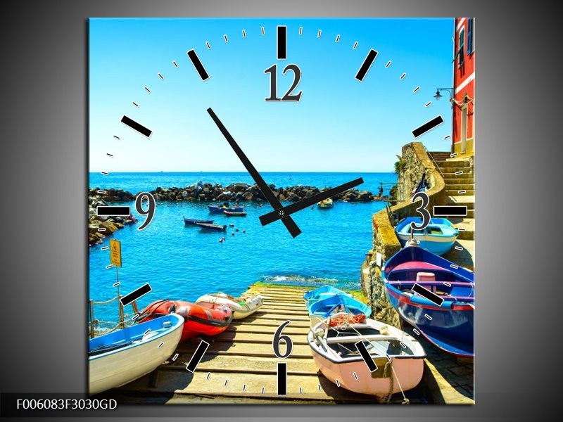 Wandklok op Glas Venetie | Kleur: Blauw, Rood | F006083CGD