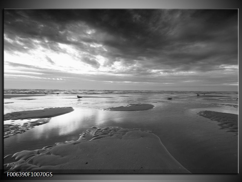 Wallpaper Glas Schilderij Zee Grijs Zwart Wit Groepart For Android