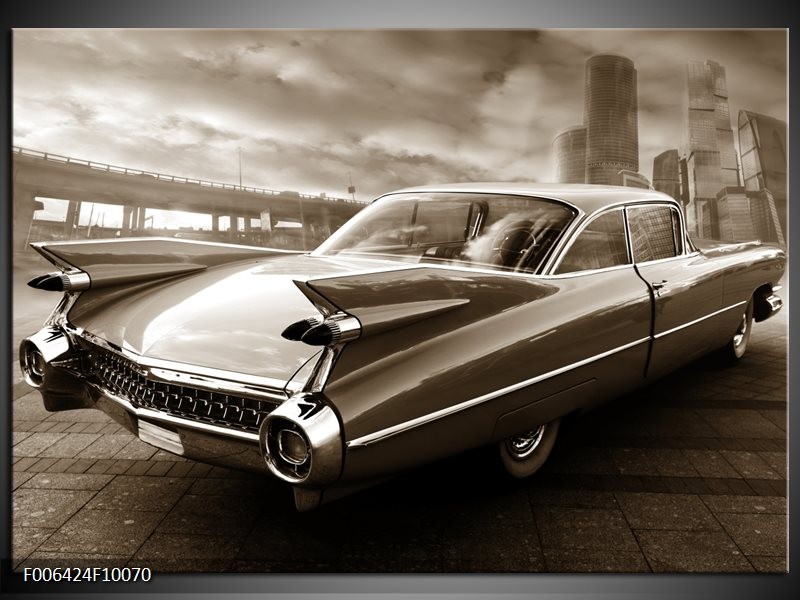 Canvas Schilderij Auto, Oldtimer | Sepia