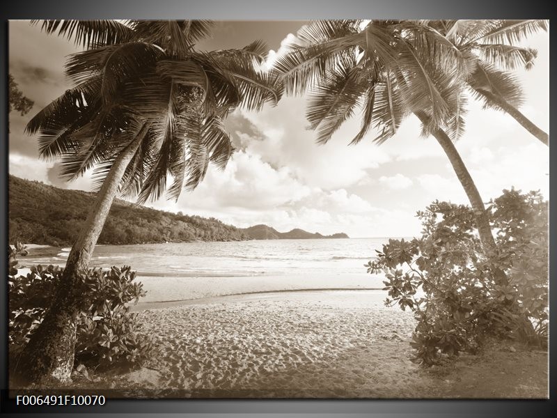 Canvas Schilderij Zee, Strand | Sepia