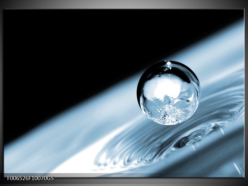 Glas Schilderij Macro | Blauw, Zwart