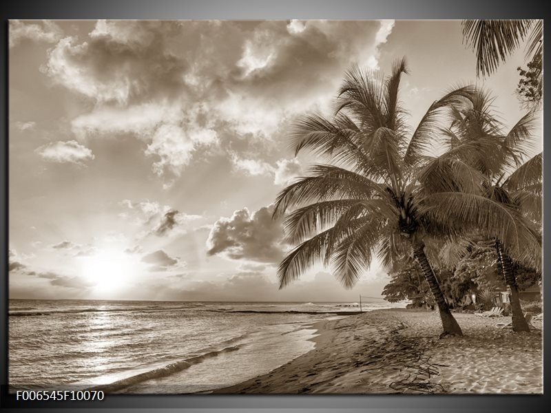 Canvas Schilderij Strand, Zee | Sepia