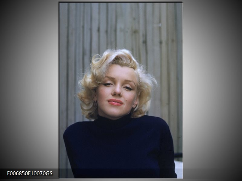 Glas Schilderij Marilyn Monroe | Zwart, Crème , Grijs