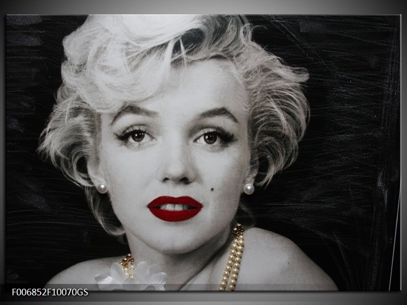 Glas Schilderij Marilyn Monroe | Zwart, Wit, Grijs