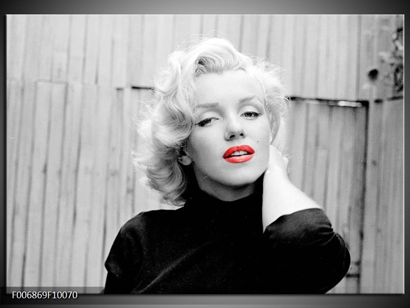 Canvas Schilderij Marilyn Monroe | Zwart, Wit, Rood