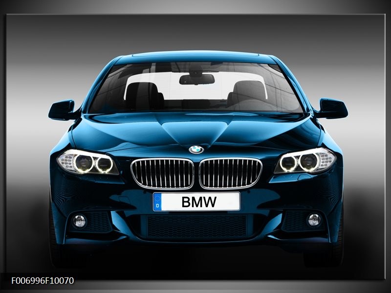 Canvas Schilderij Auto, BMW | Blauw, Zwart, Grijs