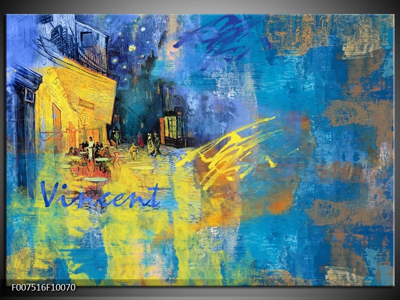 Canvas Schilderij Van Gogh, Modern | Blauw, Geel