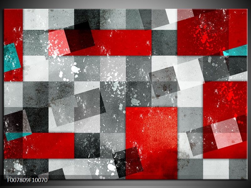 Canvas Schilderij Design | Grijs, Rood