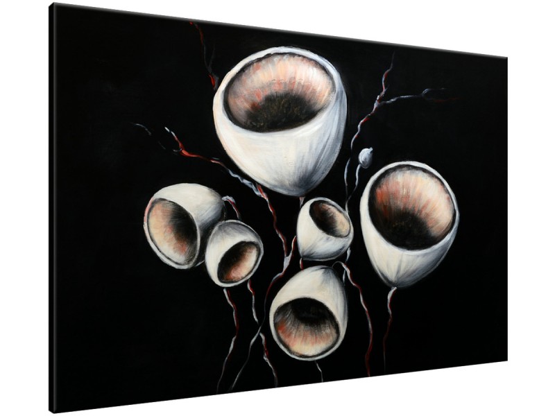 Schilderij handgeschilderd Modern | Zwart , Wit | 120x70cm 1Luik